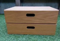 スタッキングチェスト　ハーフ　引出し　２段　オーク材