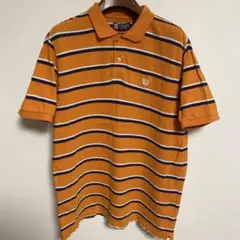 CHAPS チャップス オレンジ ボーダー ポロシャツ L