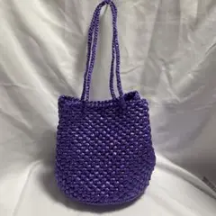 巾着バッグ　パープル　k023