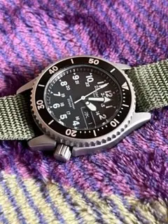 CASIO カシオ MD-707 ミリタリー ダイバー クォーツ Casio MD-707 Military Divers Day Date Khaki Belt Men's Watch