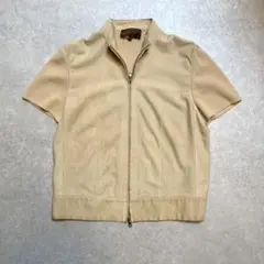 LOEWE スエード レザー×ウール バイカラー 切り替えブルゾン ジャケット