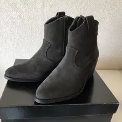 ウエスタン調スエードショートブーツ