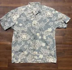 Bluewater Wear アロハシャツ グレー フラワー柄