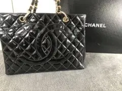CHANEL シャネル ココ パテント デカ チェーントート バッグ