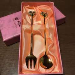 韓国 24K gold plate デザートスプーン&フォーク