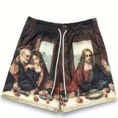 最後の晩餐アートショートパンツ L(JP-XXL)