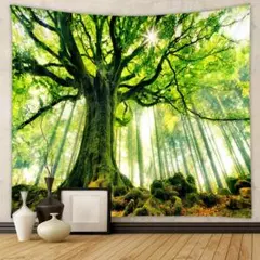 タペストリー 壁飾り おしゃれ壁掛け装飾布 新緑の季節の巨木 150ｘ130cm