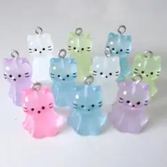猫のてるてる坊主チャーム10個セット
