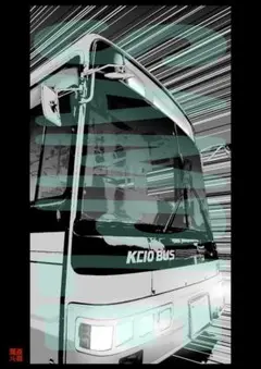 【漫画絵】【バス_K_車内23】【昼or夜画かを選択可能】【送料込/即日発送】
