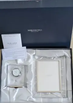 未使用 MIKIMOTO 置時計とフォトフレームセット