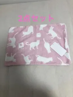 ✨新品✨猫デザイン フリース枕カバー　2点