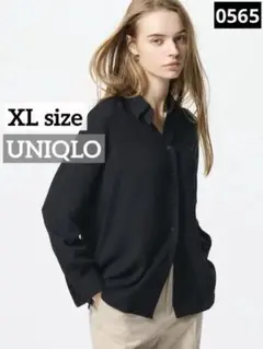 0565 UNIQLO レーヨンブラウス ブラック