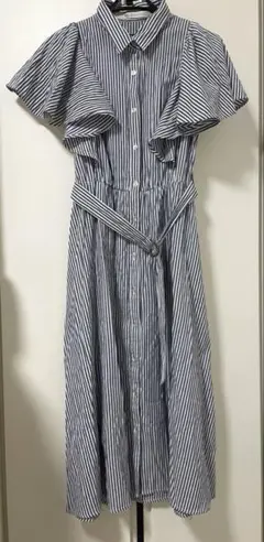 レイカズン　ストライプシャツワンピース　美品