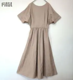 Fillil カットソーワンピース 半袖 リネン コットン ロングワンピース