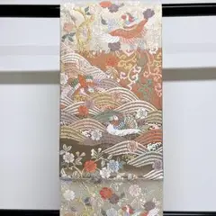 佐賀錦に金糸をふんだんに使用した唐織で花や鳳凰が織られた袋帯 着物