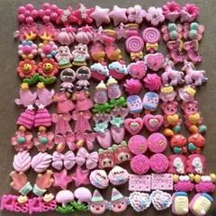 デコパーツ　ピンク系　50種類100個　セット①