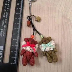 ハンドメイド　ミニミニベアーペアキーホルダー