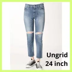 ungrid(アングリッド) クラッシュハイウエストストレッチスリムデニム