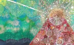 DREAMY FUJI　【ゆめみる赤富士】アクリル画　　一点物原画 A45