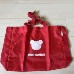MIKI HOUSE 赤い手提げ袋 クマの顔