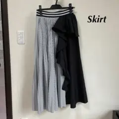デザインスカート　黒ストライプ　美品　スカート