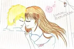 サンプル 手描きイラスト オリジナルカップル