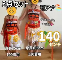 モアナ✨5点セット 再現度高め❤️ キッズ Dハロ ハワイ フラダンス　マウイ