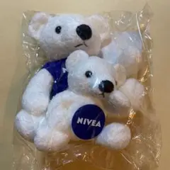 【非売品】ニベア　くま　ぬいぐるみ　親子　2体　まっしろ　未開封