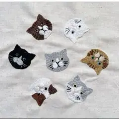 ハンドメイド　刺繍　猫