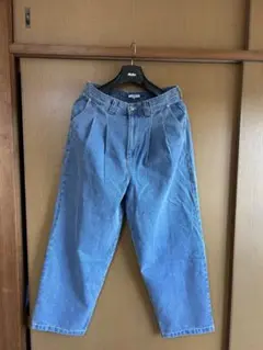 RUUBONライトブルー デニム ワイドパンツ