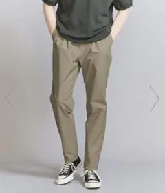 ビューティーアンドユース タスラン ストレッチ1プリーツイージーパンツ ベージュ