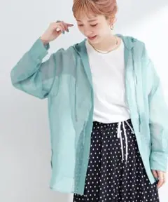 BC.ストック　フード付き透け感シャツ
