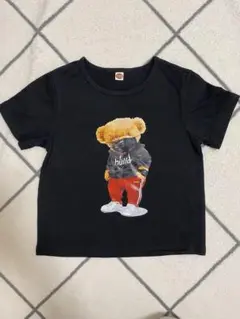クマ 黒Tシャツトップス&ショートパンツセット セットアップ