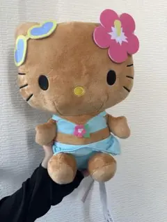 匿名配送　ハローキティ　Lぬいぐるみ　日焼けギャルバージョン