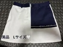 Callaway ゴルフレディーススカート Lホワイト/ネイビー