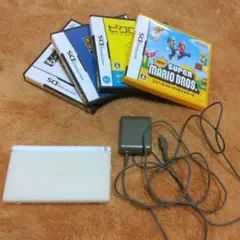 ニンテンドーDS Lite ホワイト 充電器・スタイラスペン、ソフト4点付き