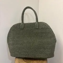 ✨美品✨MANIMARIS❣️アバカボストンバッグ　インディゴブルー　かごバッグ ✨美品✨MANIMARIS❣️アバカボストンバッグ インディゴブルー