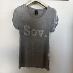 Sov. ロゴ入り グレー 半袖Tシャツ