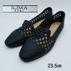 【美品】ILIMA ブラック スリッポン 23.5cm メッシュ 盛夏 黒