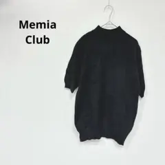 マミアクラブ【ウール100%】ラム　半袖サマーニット　ハイネック　上品　黒　L