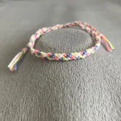 ミサンガ　アンクレット　白　ピンク