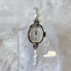 【美品】agete アガット 腕時計 パール シェル ゴールド 0.056ct