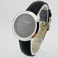 3448【美品　新品電池】FURLA　フルラ　腕時計　シルバー　ブラック