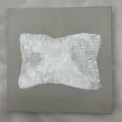Pillow Series No. 9小さな抽象画12㌢角カンバスライトグレー系
