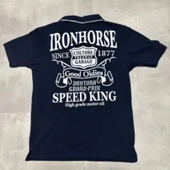 ポロシャツ ネイビー　レーシング系 IRONHORSE