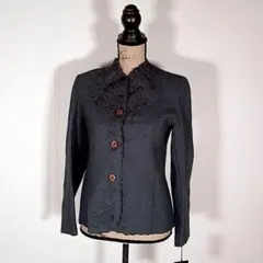 新品✨定価102 ,900 アトリエノワ 高級婦人服ウールジャケットレースグレー