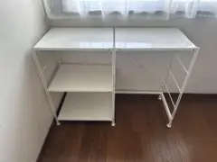 無印良品　ホワイト スチールラック 3段＋机形