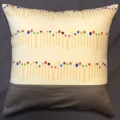 ハンドメイド　クッションカバー　マレット柄　No.4