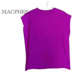 【美品】MACPHEE ノースリーブTシャツ　紫　コットン100%