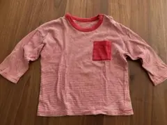 赤と白のストライプ 長袖カットソー80cm
